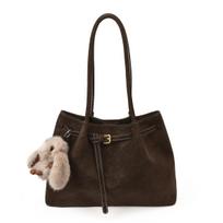 Vintage Tote Boston Pillow Bag Versatile Handbag Crossbody Bag Bowling Bag Women's Korean Style Multi-Pocket Handbag for Work Commuting Students kava
