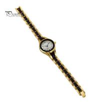 Round Dial Watch Ladies Quartz Slim Band Wristwatch Contrasting Color Classic Strap Analog Women Bracelet Gift for Her Trendy