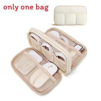 Travel Cable Organizer Mini Bag With Nylon Material For Daily Use smėlis