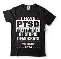 Donald Trump 2024 T shirts Pretty Tired Of Democrats Funny Political Shirts S