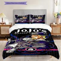 Jojos Bizarre Adventure Stardust Crusaders Bedding (1 * duvet cover + 2 * pillowcase, without core) 2D Flat Soft and comfortable 135x200cm