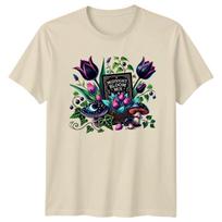 Midnight Bloom Mix T-Shirt Botanical Fungi Nature Gift For Him And Her L