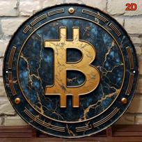 Vintage Bitcoin Coin x Aluminum Round Wall Art  BTC Cryptocurrency Collectible Metal Sign for Home Office Bar Decor 20x30cm（7.8x11.8inch）