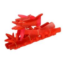 Elegant Acrylic Hair Accessory 3D Bamboo Like Detailing Not Damaging Clip For Long Short Hair Styling raudona