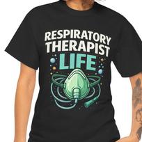 Respiratory Therapist Life Tee | Oxygen Mask Graphic Shirt M