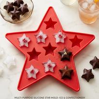 Five Star Shaped Ice Cube Tray Easy Release Freeze Mold Maker Ice Maker Tool  Homemade Candy raudona