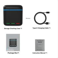Universalus „GoPro Hero 1110 9 Black Battery Charger“ 3 kanalų su ekrano įkrovimo laidu „Go Pro Hero 11“ priedams