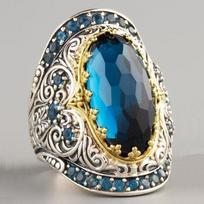 Women's 925 Vintage Thai Silver AAA Zircon Ring Party Gift Jewelry Ring Wholesale 6