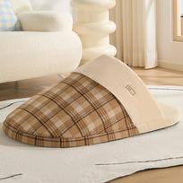 Winter Warm Pet Dog Kennel Medium-sized Dog Removable and Wash Dog Mat Semi-enclosed Security Winter Villa House L  81 * 49cm beige