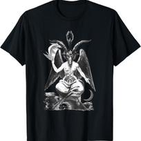 Lucifer Devil Sabbatical Devil Goat Artwork Retro Vintage T-Shirt S juoda