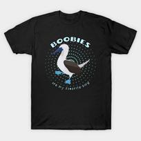 Men Black Print T-shirt Boobies Are My Favorite Bird No-Cut Transfer Paper Print Cotton Tshirt M juoda