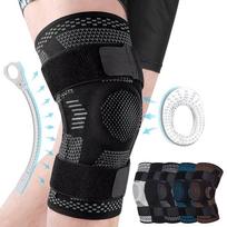 Knee Brace Support Compression Sleeve Equipped With Side Stabilizers Plus Patella Gel Ideal For Knee Pain Meniscus Tear Acl Mcl Injury Recovery L juoda pilka spalva