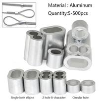 5-500 vnt. Aliuminio mova, Dvigubos skylės kabelio presavimo mova 8 formos aliuminio kabelio fiksatorius presavimo lyno techninės įrangos priedai M1 200pcs Oval