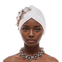 Moterų kalnų krištolo gėlių turbanas Afrikos galvos apdangalai Nigerijos vestuvių vakarėlio galvos papuošalas Galvos apdangalas Susuktas skrybėlaitė smėlis