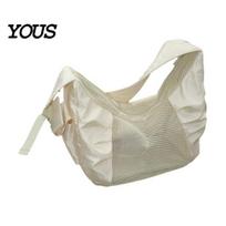 Washable Pet Carrier Sling Bag with Breathable Mesh, Safety Tether, Cat Ventilated Travel Bag, Crossbody for Cats And Small Dogs smėlis