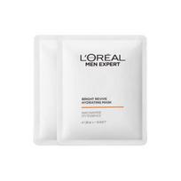Loreal Paris Men's Mask, Brightening Acne Marks, Lightening Spots, Moisturizing, , Nourishing, LOreal Mens Whitening Hydrating Mask-26g2 pieces balta
