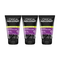 Loreal Paris Men's -controlling cleanser, anti-acne, Mens Oil Control Charcoal Anti-Blackhead Cleansing Cream - Anti-Blackhead Cleansing Cream 100ml3 juoda