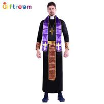 Stylish Cosplay Priest Attire For Men Featuring Luxurious Fabric Ideal For Stage Shows