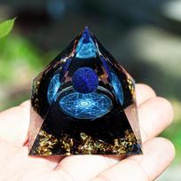 Crystal Resin Pyramid Tabletop Ornament With Elegant Finish For Office Desk Decor StyleA
