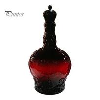Crown-shaped Wine Stopper Castle Whiskey Decanter, Novelty Liquor Container for Men, Home Bar Transparent Bottle Tasting, Spirits, Gothic Glass raudona juoda spalva