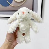 Dopamine Grid Bunny Plush Keychain With Red Heart Scarf For Kids Gift Style 1