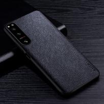 Leather Case for Sony Xperia 5 1 10 IV ACE 2 III Pro- High Grade Retro Litchi Pattern Back Cover for Xperia XZ3 XZ4 Phone Case Xperia 10 III juoda