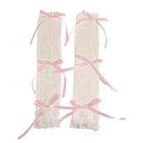 Comfortable Lace Bows Arm Warmers Stacked Arm Sleeves Soft Elastic Acrylic Winter Accessory for Comfortable Wear balta