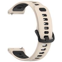 Double Color 22mm universal strap For ticwatch proX / pro3 lite / pro / GTX / E2 For Realme Watch 5 3 2 S rubber buckle silicone 22mm juoda/smėlis