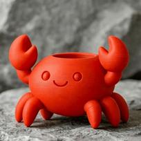Plastic Crab Pen Holder Handmade Makeup Brush Holder Unique Pencil Holder  Office Decorations raudona