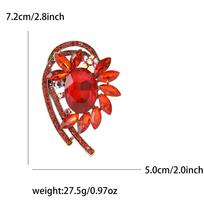 Luxurious Rhinestones Leafs Brooches for Women Unisex Gems Crystals Pins Banquet Party Backpack Gifts Jewelry Accessories