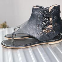 Moteriški sandalai senoviniai vasariniai moteriški batai Gladiator sandalai, šlepetės, moteriški paplūdimio batai, odiniai plokšti Sandalias Mujer 35