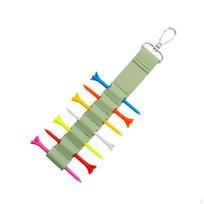 Golf Tee Holder Pouch Bag Display Waterproof Portable with 7 Tees Set žalia