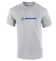 Boeing Blue Logo US Aviation Plane Jet 747 787 Geek Sport Gray Cotton T-Shirt M