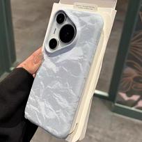 Huawei Mate80 Snow Mountain Velvet Half-Wrap Phone Case - Honor 500 Pro Protective Cover for Mate70 P80U mėlyna