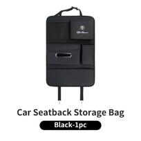 ZOPJT1 Leather-style car seat backrest storage pouch with a single cup holder For Alfa Romeo Giulia Stelvio Giulietta 156 159 147