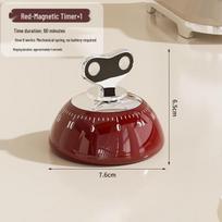 Magnetic Mechanical Kitchen Countdown Timer raudona