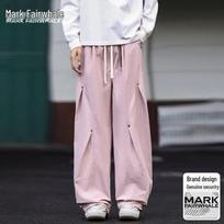 MARK FAIRWHALE Men's Cool-Feel Quick-Dry Wide-Leg Cargo Pants 3XL rožinė