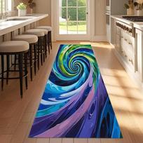 Vortex rašto kilimas-takelis 3D optinė iliuzija Modernus namų dekoro kilimas Spiralės skylutės dizainas Minkštas neslystantis grindų kilimėlis koridoriui 40X120CM