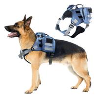 Skynuo Solid Pattern Nylon Dog Harness Breakaway Outdoor Tactical Training Travel Hiking Vest for Medium Large Dogs Includes Pet (Blue,S) mėlyna