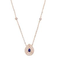 Promotion Fashion Water Drop Charm Cz Statement Station Chain Luxury Rose Gold Plated Fashion Chic Cz Diamond Necklace chain&necklace
