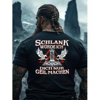 Men's short sleeve t-shirt with bold Norse-inspired graphic print featuring Mjolnir hammer and ravens, crew neck design, relaxed fit for casual wear S juoda