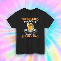 Weekend Forecast Drinking T-Shirt | Funny Oktoberfest Graphic Tee | S-5XL M