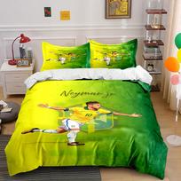 Soccer player Neymar print. Bedding sets Duvet cover sets Duvet covers Pillowcases(1* Duvet Cover 2* Pillowcases without duvet insert) 135x200cm