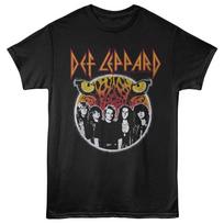 Def Leppard Circle Band Photo Leopard Eyes Men's T Shirt Rock Band Merch S