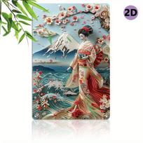 Vintage Japanese Kimono D Aluminum Wall Art Metal Relief Sign for Gym Apartment Bathroom Store Valentines Gift 20x30cm（7.8x11.8inch）