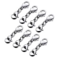 8 Pcs Double Lobster Clasp Double End Necklace Clasps and Closures Extender sidabras