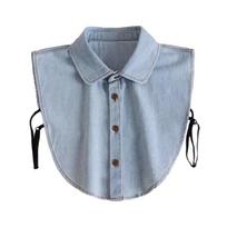 Lightweight Jeans False Collar Providing Collar Finish Without Bulk Comfortable in Daily Fashion Use šviesiai mėlyna spalva