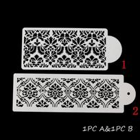 Baking Mould DIY Template Fondant Mold Cake Decorating Tool Cake Damask Lace Border Cupcake Stencil 1PC A&1PC B
