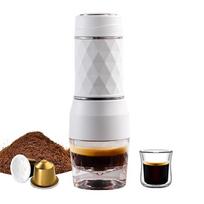 „Cafelffe Tripresso“ nešiojamasis kavos virimo aparatas espreso aparatas, rankinis presas, kapsulė, maltos kavos aparatas, nešiojamas kelionėms ir balta