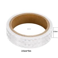 2.5cm/5cm/10cm/15cm/20cm*5M Reflective Car Stickers Shiny White Waterproof Adhesive Reflectors Tape Safety Warning Film For Bike